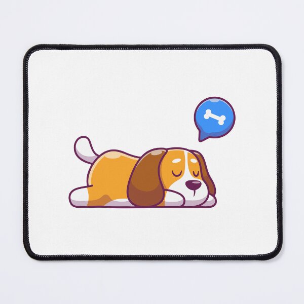 Item preview, Cute Beagle Dog Sleeping and Dreaming of a Bone Mascot designed and sold by Clara D Leclair.