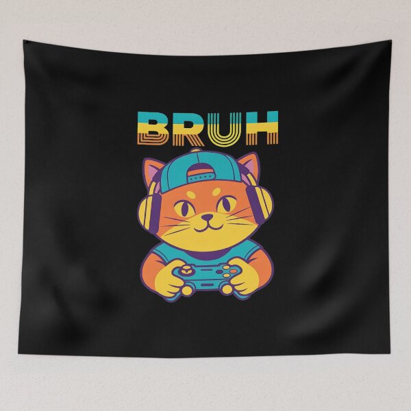 Item preview, Bruh Gamer Cat Headphone Controller Shirt designed and sold by StranHabesre51.