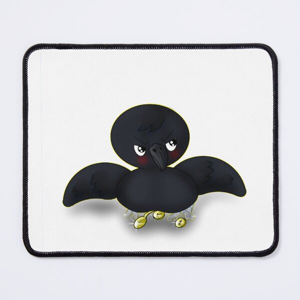Item preview, Funny Grumpy Kawaii Black Crow Hoarding Shiny Objects designed and sold by BalRaju-Doodles.