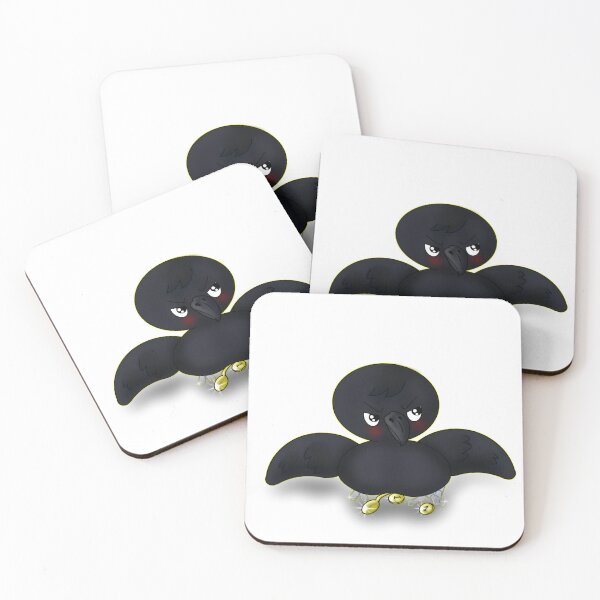 Item preview, Funny Grumpy Kawaii Black Crow Hoarding Shiny Objects designed and sold by BalRaju-Doodles.