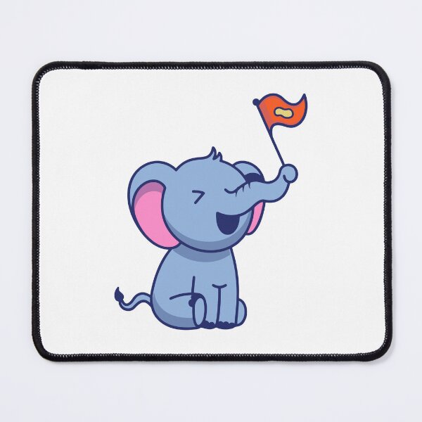 Item preview, Cute Happy Elephant Holding Orange Flag Mascot designed and sold by Clara D Leclair.