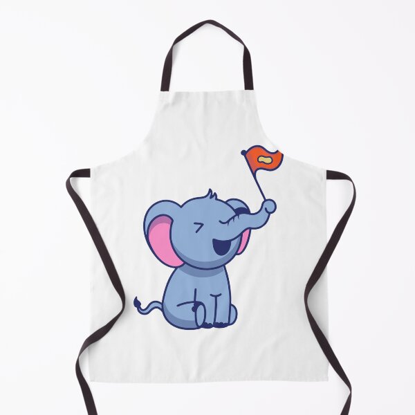 Item preview, Cute Happy Elephant Holding Orange Flag Mascot designed and sold by Clara D Leclair.