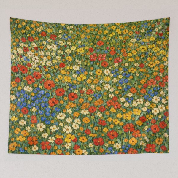 Item preview, Vibrant Wildflower Meadow Tapestry Oil Painting designed and sold by Owcomm.