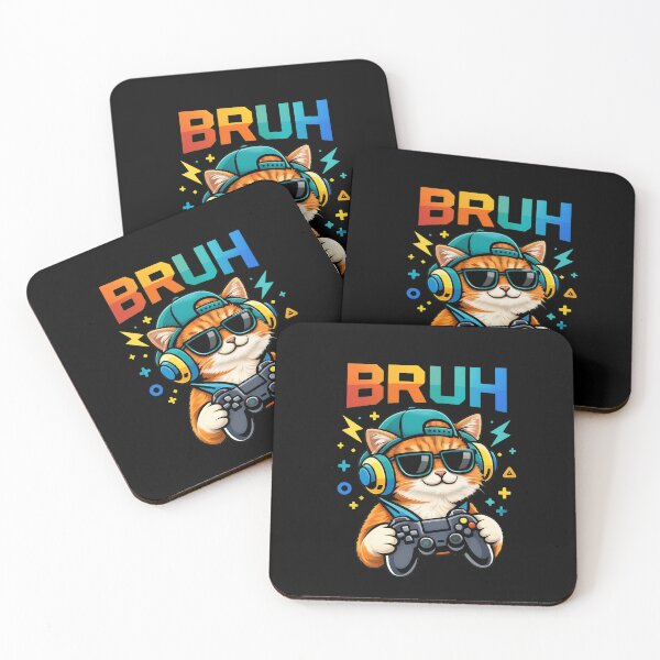 Item preview, BRUH Gamer Cat with Controller and Headphones Tee designed and sold by StranHabesre51.