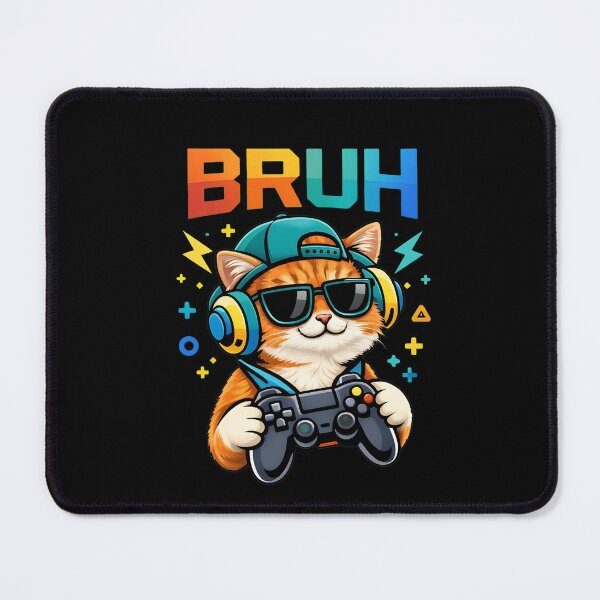 Item preview, BRUH Gamer Cat with Controller and Headphones Tee designed and sold by StranHabesre51.