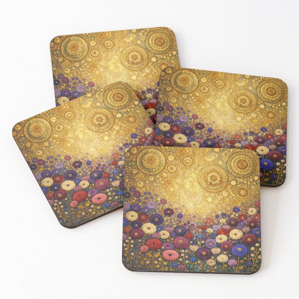 Item preview, Golden Cosmic Garden Floral Mosaic designed and sold by Owcomm.