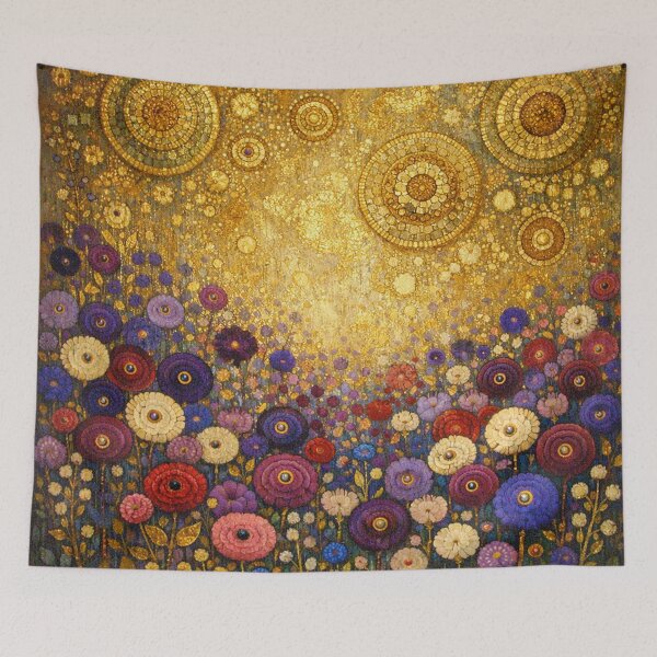 Item preview, Golden Cosmic Garden Floral Mosaic designed and sold by Owcomm.