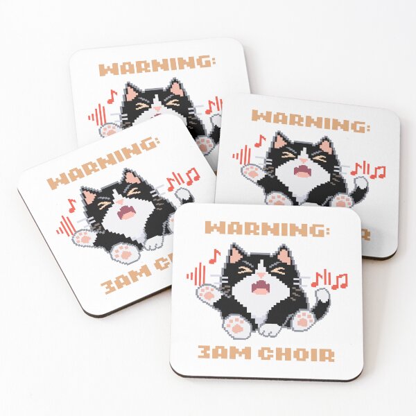 Item preview, Warning: 3AM Choir │ Pixel Cat designed and sold by sixsixsix.shop.