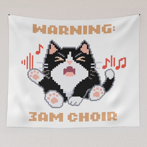 Item preview, Warning: 3AM Choir │ Pixel Cat designed and sold by sixsixsix.shop.