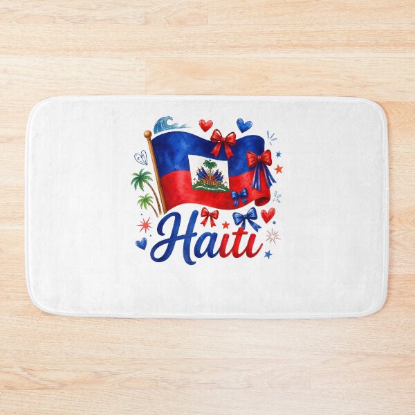 Item preview, Haiti Flag Patriotic Heart Bow Design Haitian Pride Celebration designed and sold by KAWKAW-DRHM.