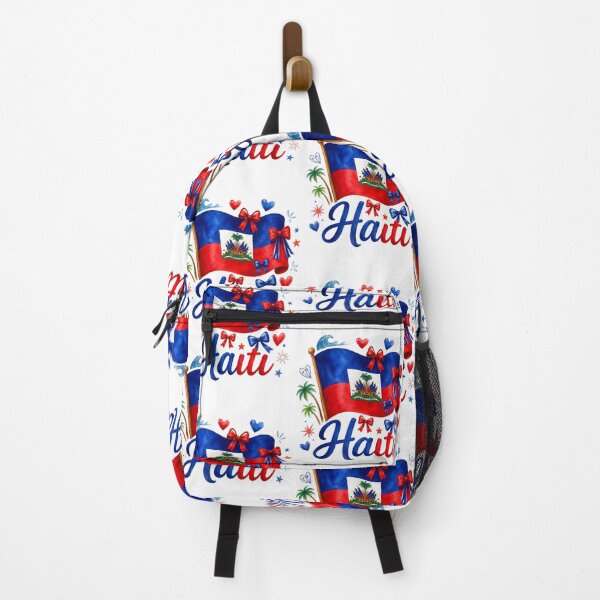 Item preview, Haiti Flag Patriotic Heart Bow Design Haitian Pride Celebration designed and sold by KAWKAW-DRHM.