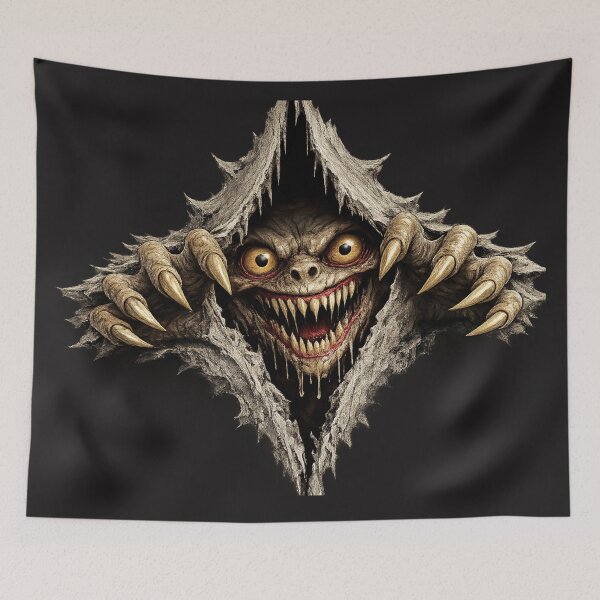 Item preview, 3D Monster Breaking Through Vertical Rip – Creature Coming Out of Shirt Design designed and sold by shorethings.
