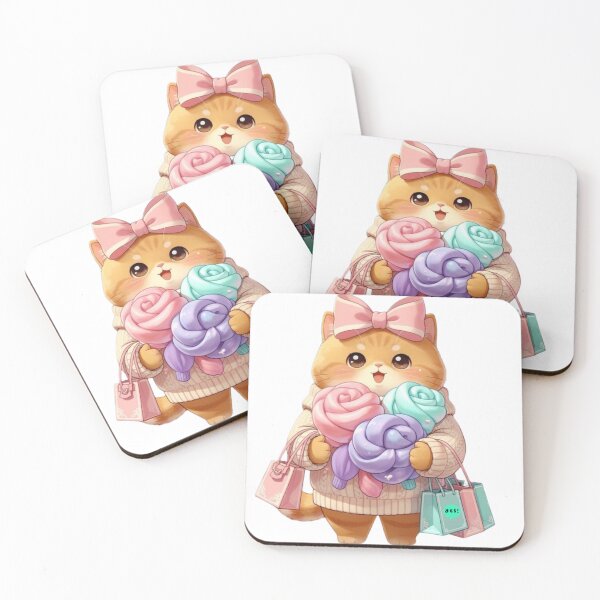 Item preview, Pastel Shopping Spree Kawaii Cat designed and sold by Moody Vibes Studio.