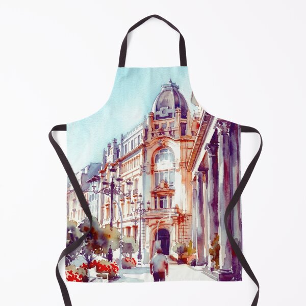 Item preview, Madrid Bank Building Watercolor designed and sold by caracatita75.