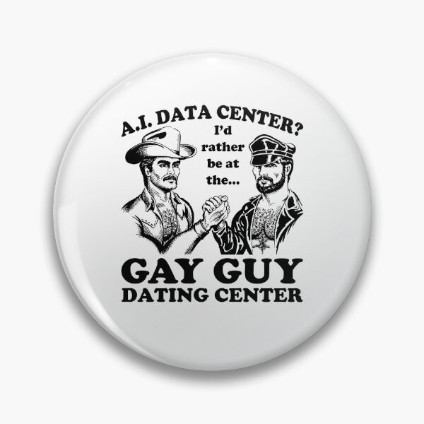 Item preview, Funny AI Data Center Gay Guy Dating Center Cowboy Meme designed and sold by KAWKAW-DRHM.