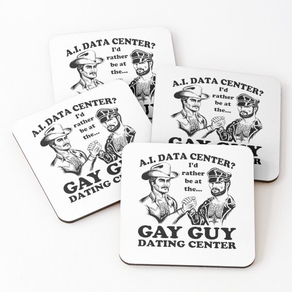 Item preview, Funny AI Data Center Gay Guy Dating Center Cowboy Meme designed and sold by KAWKAW-DRHM.