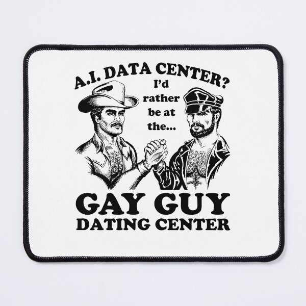 Item preview, Funny AI Data Center Gay Guy Dating Center Cowboy Meme designed and sold by KAWKAW-DRHM.