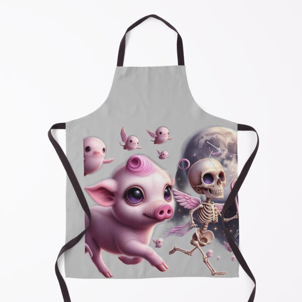 Item preview, Cute Cosmic Pig and Pastel Gothic Cupid Skeleton designed and sold by LujziWorld.