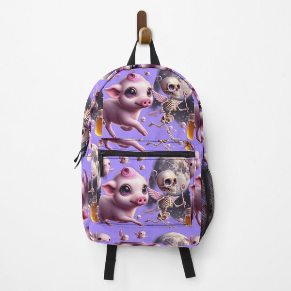 Item preview, Cute Cosmic Pig and Pastel Gothic Cupid Skeleton designed and sold by LujziWorld.