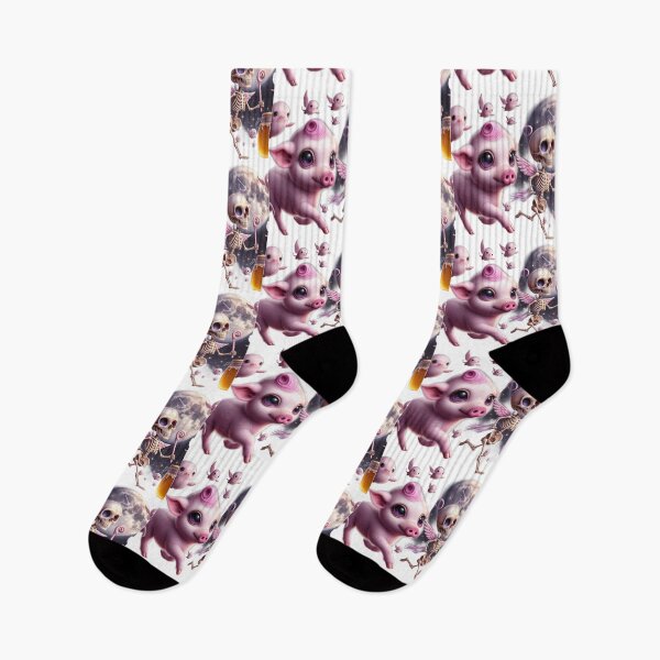 Item preview, Cute Cosmic Pig and Pastel Gothic Cupid Skeleton  designed and sold by LujziWorld.