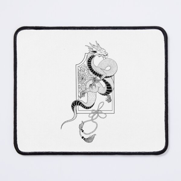 Item preview, Elegant Japanese Dragon Line Art designed and sold by Tinolab.