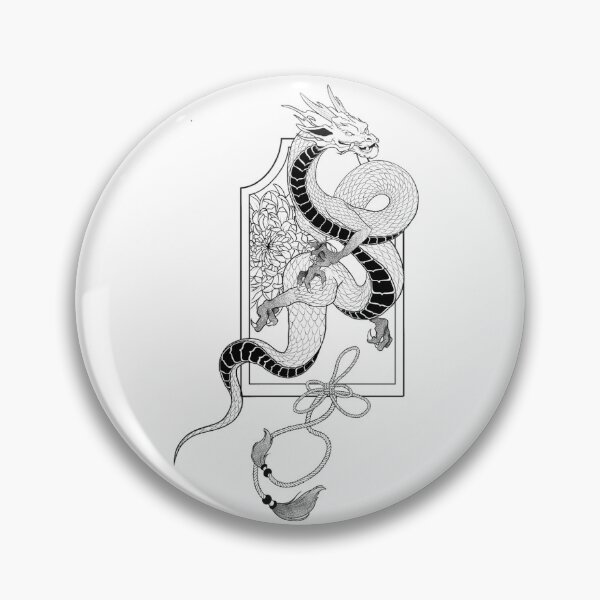 Item preview, Elegant Japanese Dragon Line Art designed and sold by Tinolab.