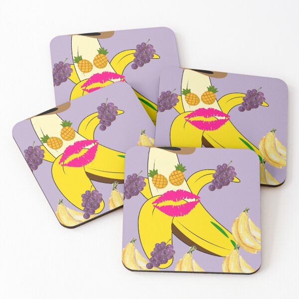 Item preview, Funny Cowboy Banana Pineapple Grape Lips Pop Art Purple Print designed and sold by Extremeallie.