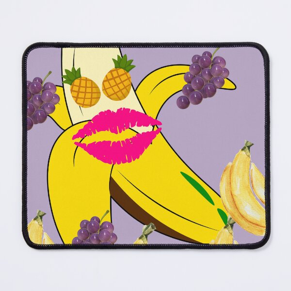 Item preview, Funny Cowboy Banana Pineapple Grape Lips Pop Art Purple Print designed and sold by Extremeallie.