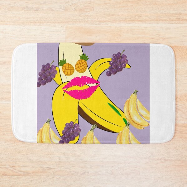 Item preview, Funny Cowboy Banana Pineapple Grape Lips Pop Art Purple Print designed and sold by Extremeallie.