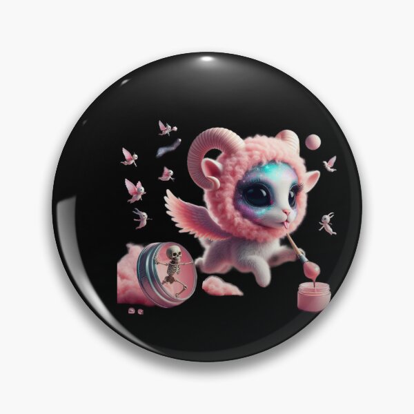 Item preview, Pastel Goth Cosmic Ram Cat Painting Magic designed and sold by LujziWorld.