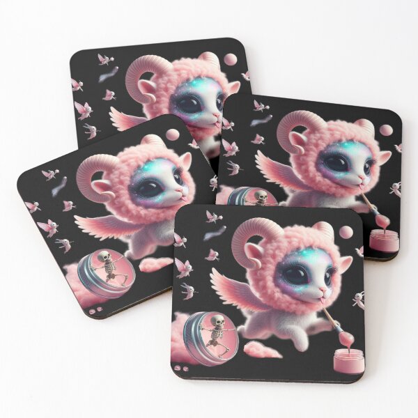 Item preview, Pastel Goth Cosmic Ram Cat Painting Magic designed and sold by LujziWorld.