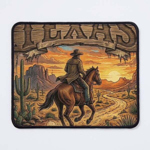 Item preview, Texas Cowboy Sunset - Western Horse Rider - Rustic Country Vintage Design - Lone Star Spirit designed and sold by ShirtsUp-Lane.
