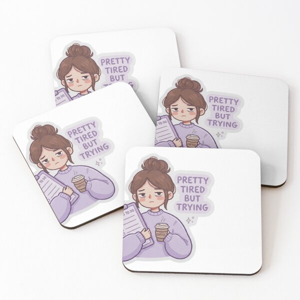 Item preview, Pretty Tired But Trying Sticker | Relatable Aesthetic designed and sold by CutePlix.