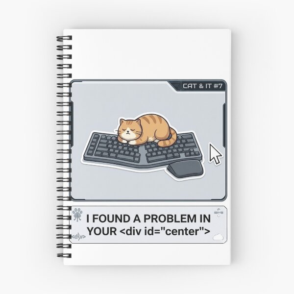 Artikelvorschau, Lustiges Geschenk für Webentwickler: Katze auf der Tastatur – Ich habe ein Problem in Ihrem Div-Center gefunden (CSS-Humor für Frontend-Entwickler) entworfen und verkauft von Dev Mode.