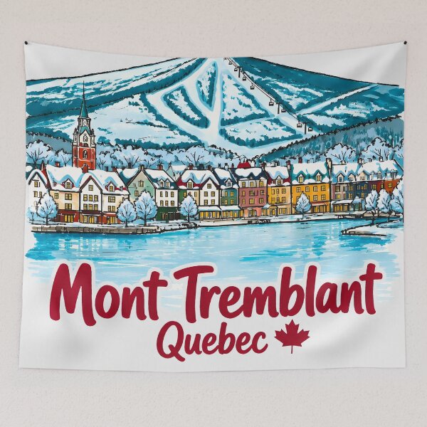 Item preview, Mont Tremblant Quebec Winter Skiing Snowy Landscape  designed and sold by HowToCanadian.