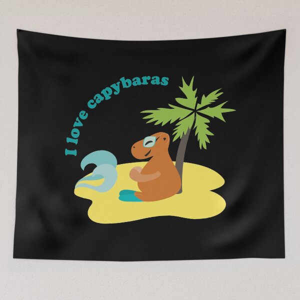 Item preview, I Love Capybaras Tropical Beach Art designed and sold by Vac1.