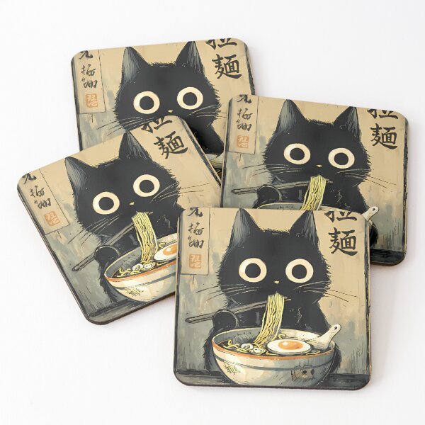Item preview, Ilustración de un gato de ramen kawaii estilo retro japonés designed and sold by TomatiLove.