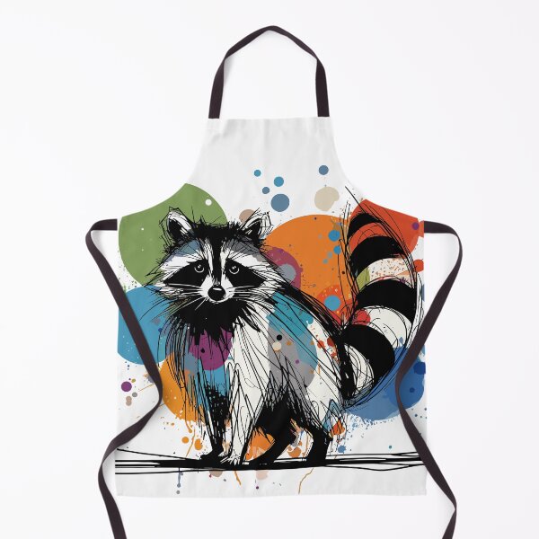 Item preview, Expressive Abstract Raccoon Sketch Painting designed and sold by Fabrikola.