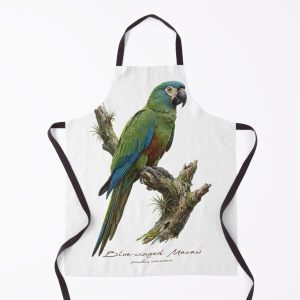Item preview, Blue-winged Macaw on Mossy Branch designed and sold by Takeda-art.