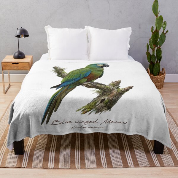 Item preview, Blue-winged Macaw on Mossy Branch designed and sold by Takeda-art.