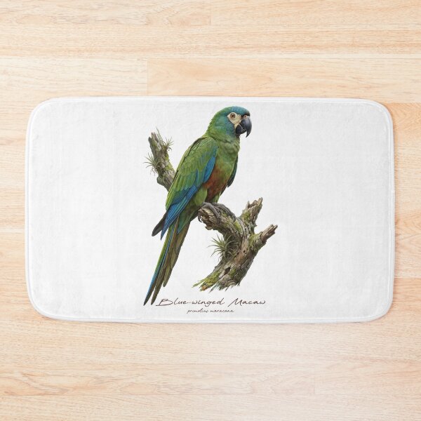 Item preview, Blue-winged Macaw on Mossy Branch designed and sold by Takeda-art.