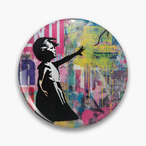 Item preview, Street Mural Little Girl With Red Heart Balloon Art  designed and sold by GrinGalore.