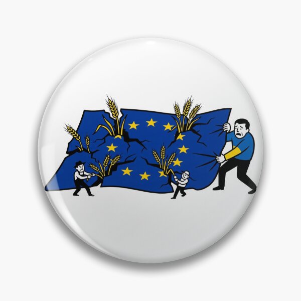 Item preview, EU Flag Cracked Wheat Sticker: Farmers vs. Ukraine Grain designed and sold by ZibiArt.