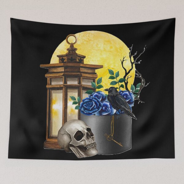Item preview, Gothic Raven Skull Moon Design | Dark Academia Halloween Art designed and sold by SkeletonMood.