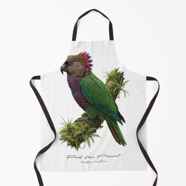 Item preview, Red-fan Parrot on Mossy Branch designed and sold by Takeda-art.