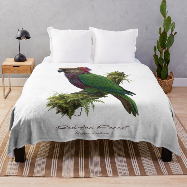 Item preview, Red-fan Parrot on Mossy Branch designed and sold by Takeda-art.