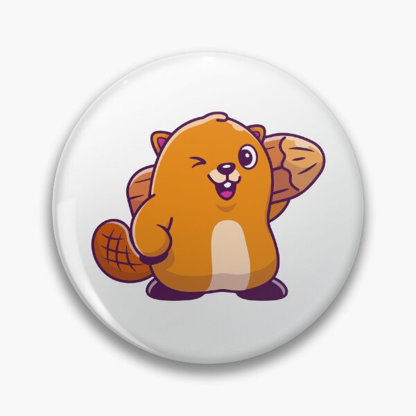 Item preview, Cute Winking Beaver Holding Wood Cartoon designed and sold by Lorraine N 	 Morneau.