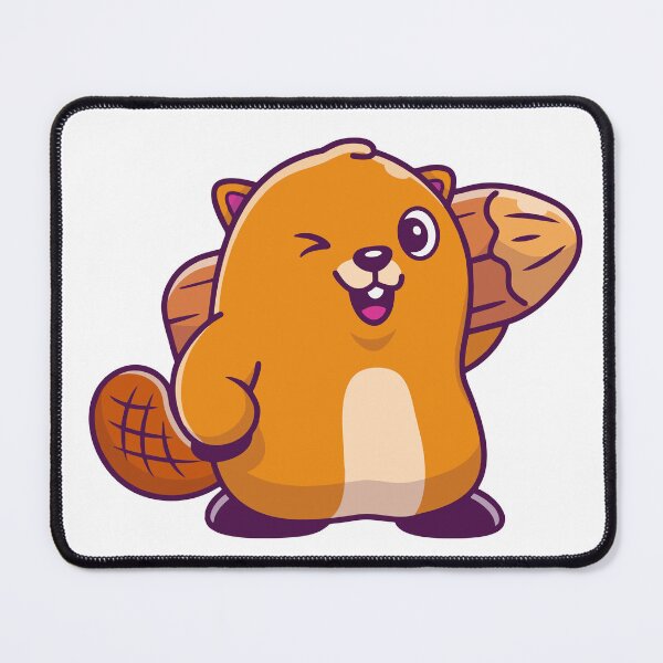 Item preview, Cute Winking Beaver Holding Wood Cartoon designed and sold by Lorraine N 	 Morneau.