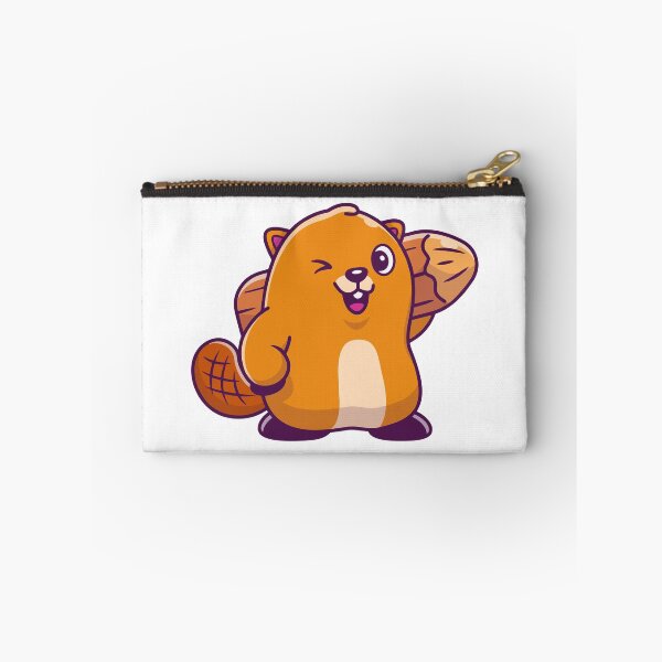Item preview, Cute Winking Beaver Holding Wood Cartoon designed and sold by Lorraine N 	 Morneau.
