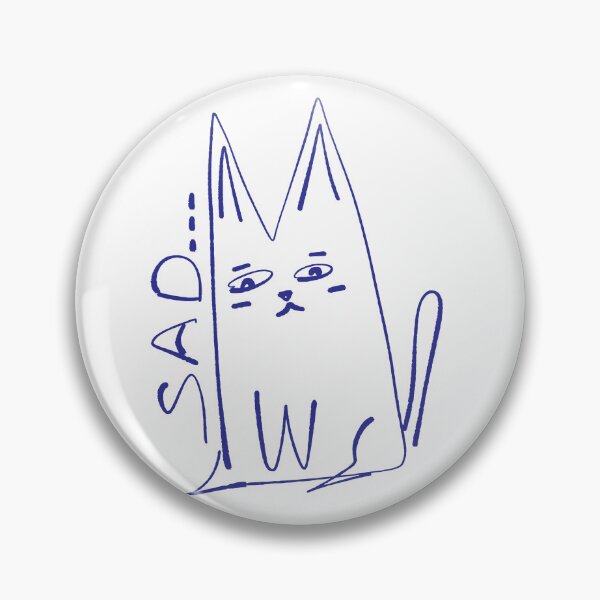 Item preview, Sad Cat Minimal Doodle Art designed and sold by NayaChu.